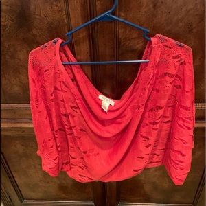 Arden B cocoon shrug persimmon color